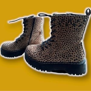 UNIONBAY Women's Kamo / Leopard Combat Boots - 9.5